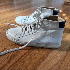 White Leather High-Top Sneakers